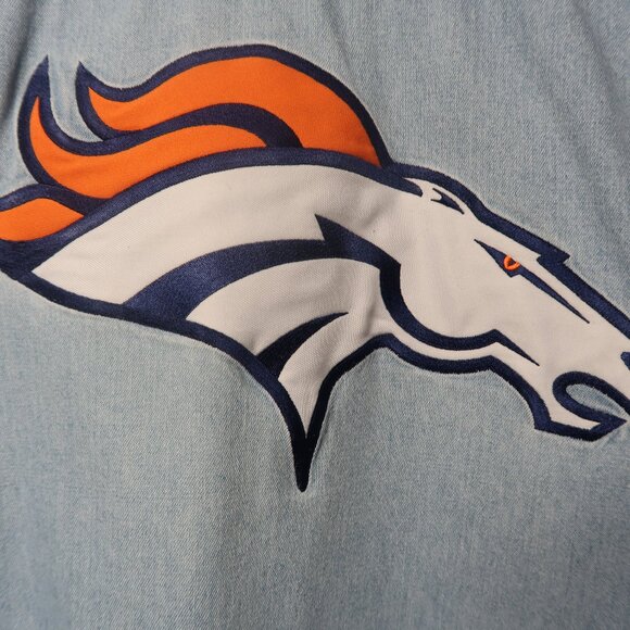 Lee Sport Denim Long Sleeve Shirt Denver Broncos Branding Size Large - Picture 7 of 7